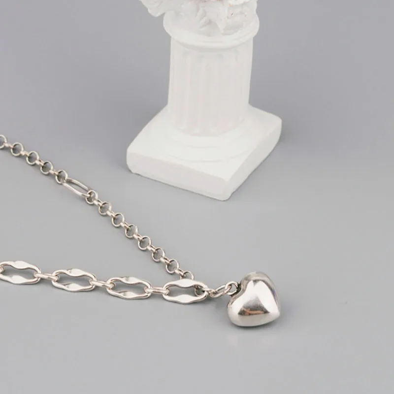 Mewanry 925 Sterling Silver Necklace for Women Trend Vintage Party Sweet Heart Pendant Couples Jewelry Birthday Gifts Wholesale - Image 4