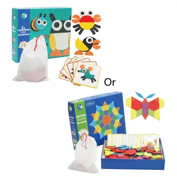 

Baby Toys for Children Tangram Puzzle Set Kids Early Learning Jigsaw Intellectual Kids Wooden Puzzles