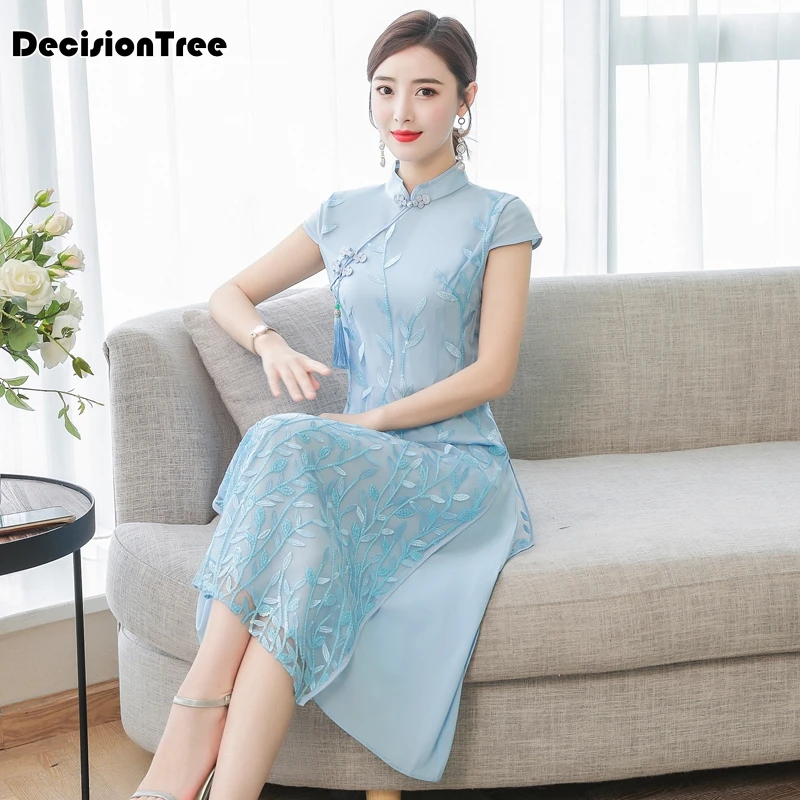 Азиатская одежда aodai вьетнамский Чонсам более женственное платье для женщин китайское традиционное китайское стильное платье с вышивкой
