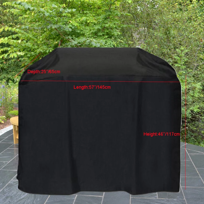 Universal BBQ Grill Cover,Gas Barbecue Grill protective cover,Black color Waterproofed,made cover