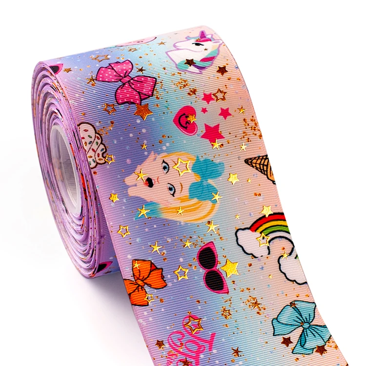 Winsome 75 мм 3 дюйма 50 ярдов Золотая Звезда фольга pttern мультфильм гриль grosgrain