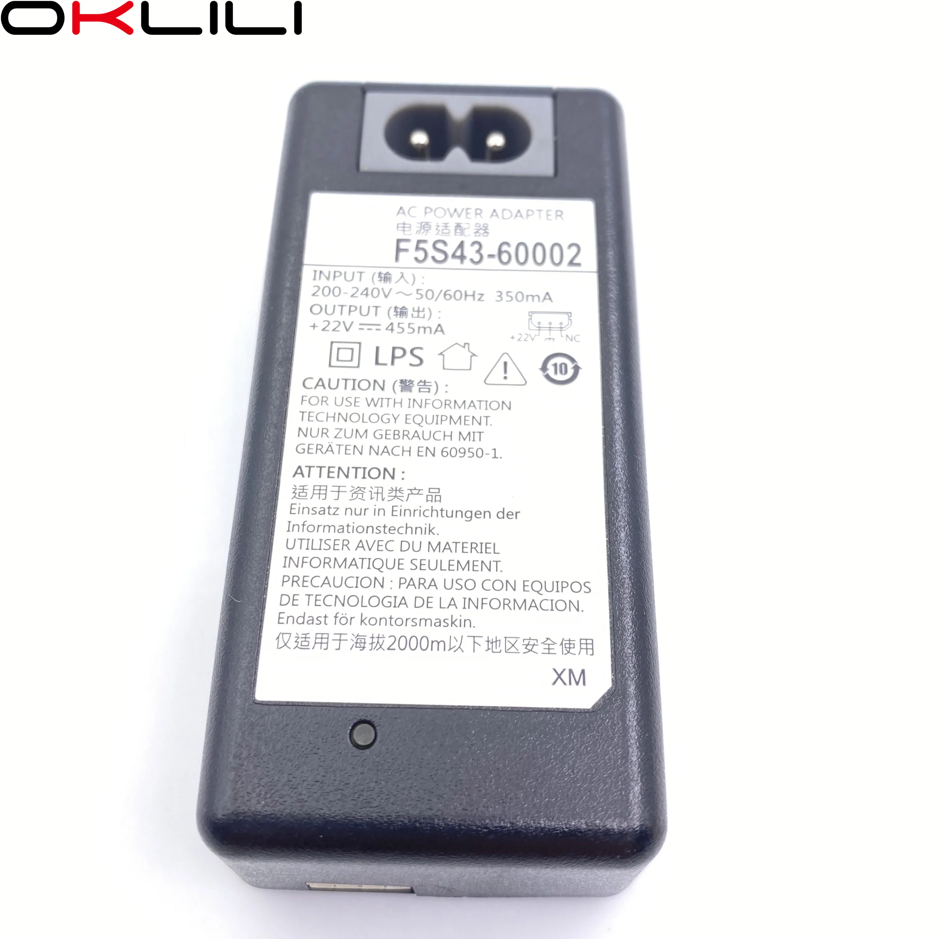 AC Power Adapter Charger +22V 455mA for HP 1110 1112 1115 3830 3832 3833 2130 2600 3630 3635 3700 3830 3755