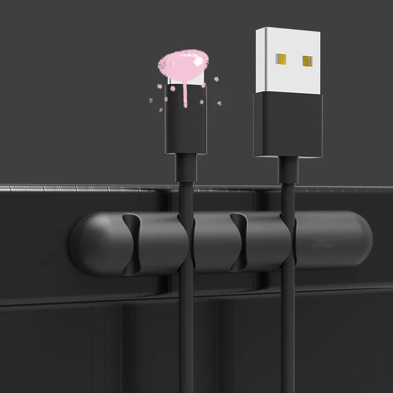 Кабельный органайзер силиконовый USB устройство для сматывания кабеля гибкий кабель управление зажимы держатель кабеля для мыши наушники