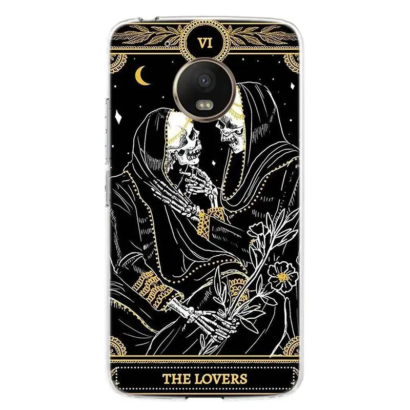Death Tarot Cover Phone Case For Motorola Moto G7 G6 G5S G5 E4 Plus G4 E5 Play Power EU Gift Fit Patterned Coque