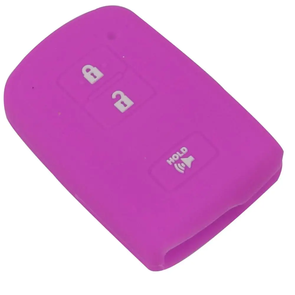 Purple 10 шт. 3 кнопки силиконовый Автомобильный Дистанционный брелок Корпус чехол держатель для Toyota Land Cruiser Tacoma датчик расхода воздуха Горячая - Название цвета: Purple