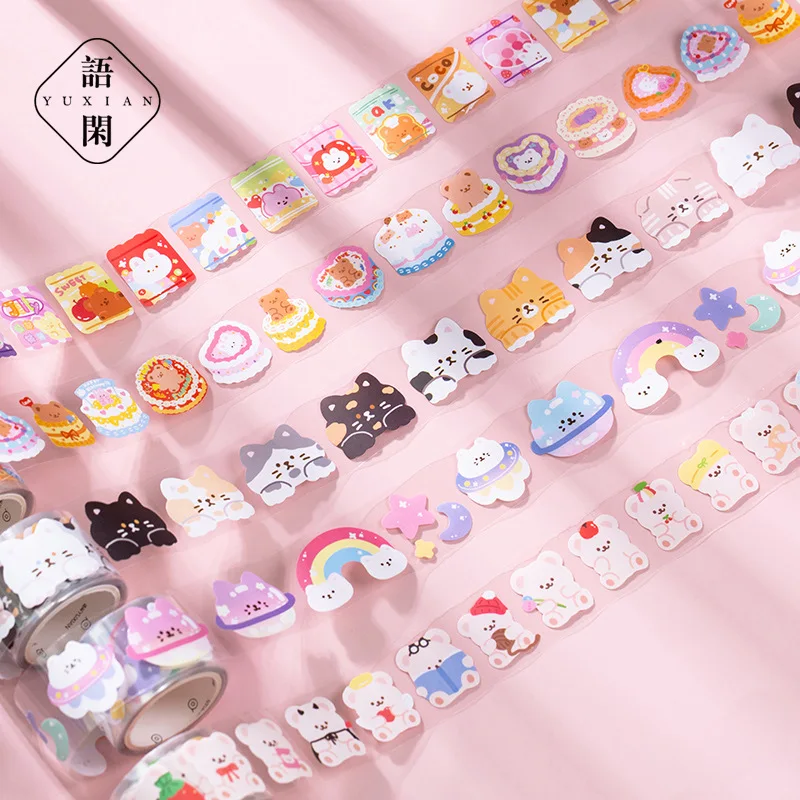 Kawaii Animals Washi Tape dot Scrapbooking Stickers Cute Sticker ...