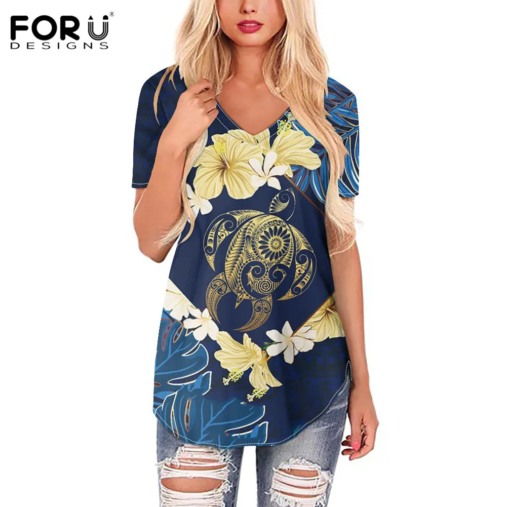 FORUDESIGNS этический полинезийский узор для девушек высокое качество V-образный