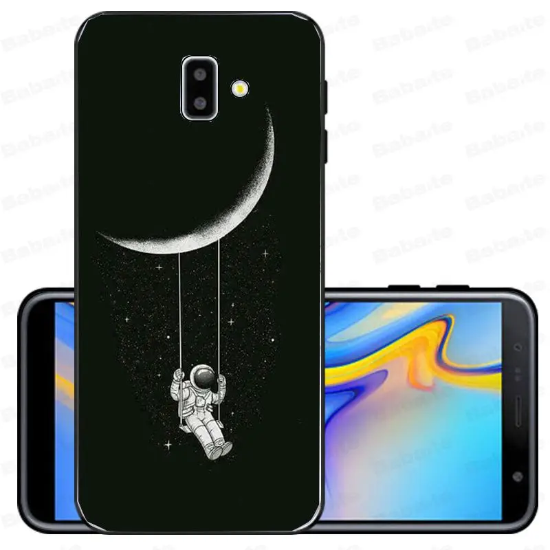 Black With White Moon Stars Space Astronaut