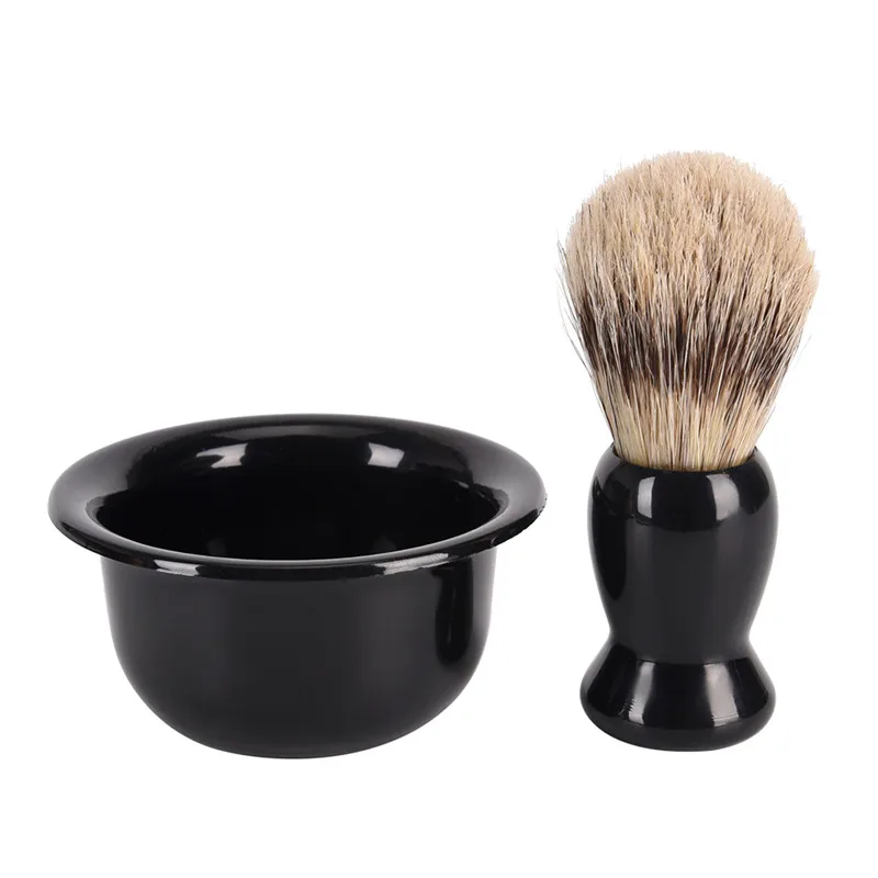 2018 Hot JETTING 3 in 1 Shaving Brush Set Soft Nylon Shaving Brush with Acrylic Stand Holder and Shaving Soap Bowl/Mug