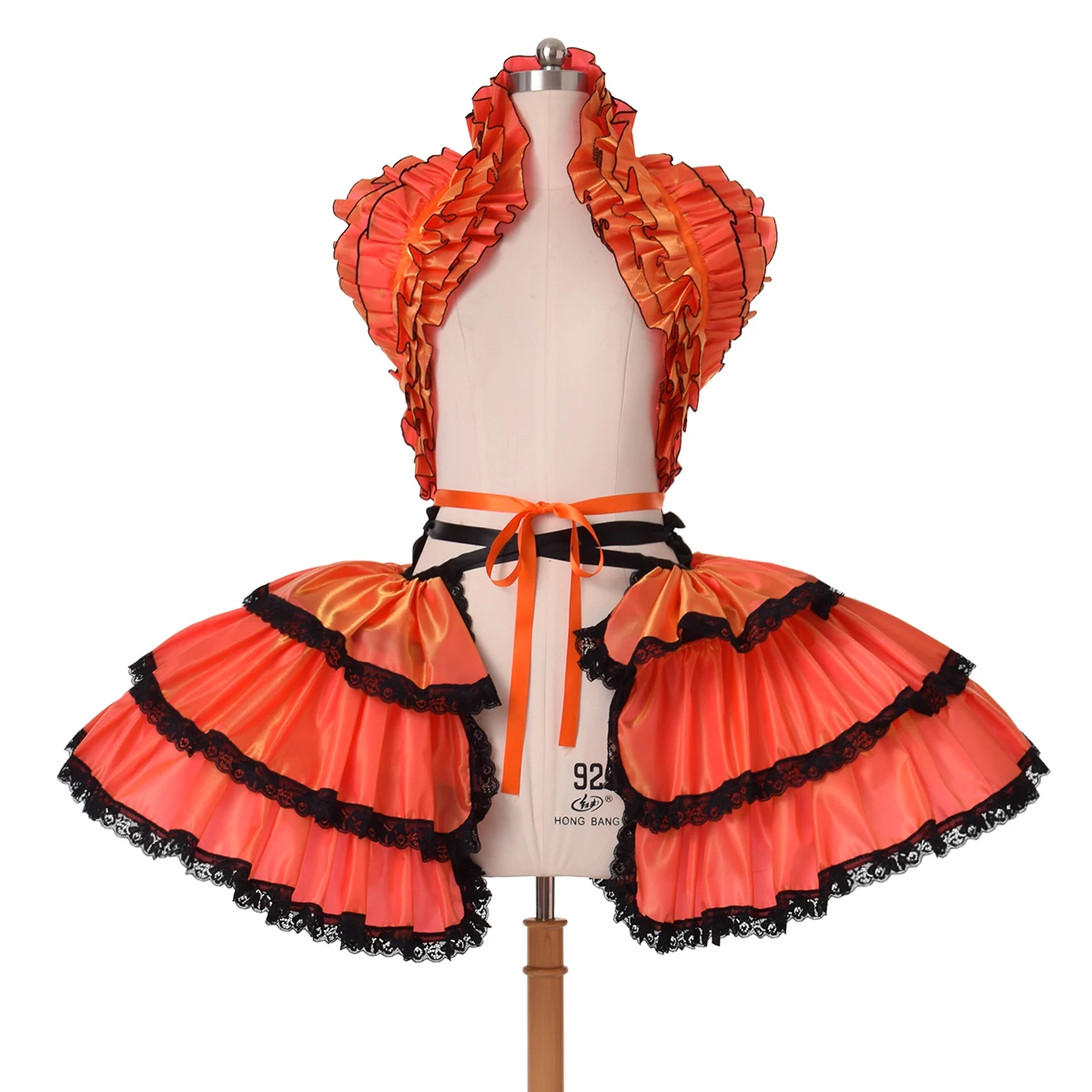 Sexy Retro Carnival Costumes Ruffles Crop Bustles Dress