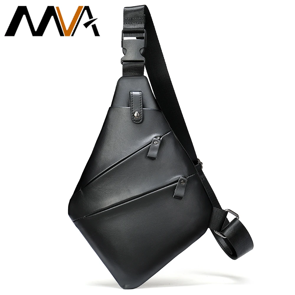 Многофункциональная Сумка-слинг через плечо MVA мужские кожаные