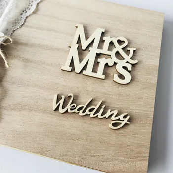 

Wooden Signature Book Portable MR & MRS Wedding Signature Book 10 Pages Wedding Supplies Wedding Decoration New