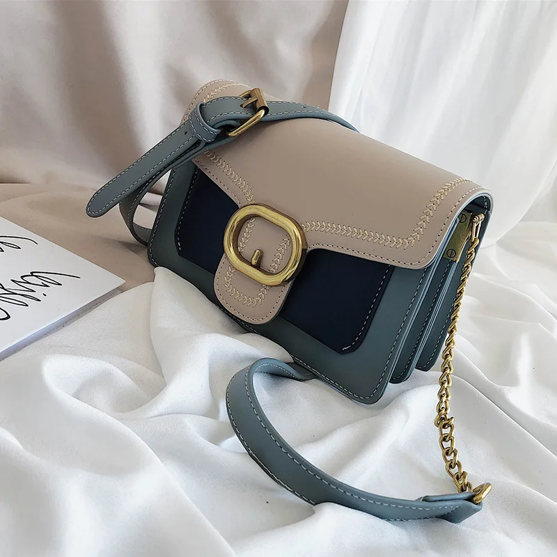 

Metal Hasp Crossbody Bag for Women 2019 Patchwork Hit Color Square Messenger Bags and Handbag Ladies Flap Purse Grand Sac Femme