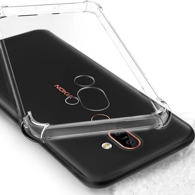 Для Nokia 2,1 3,1 5,1 6,1 7 Plus 1 8 Sirocco 2 7 8 5 3 6 360 градусов Полная защита Прозрачный мягкий силиконовый прозрачный чехол - Цвет: Прозрачный