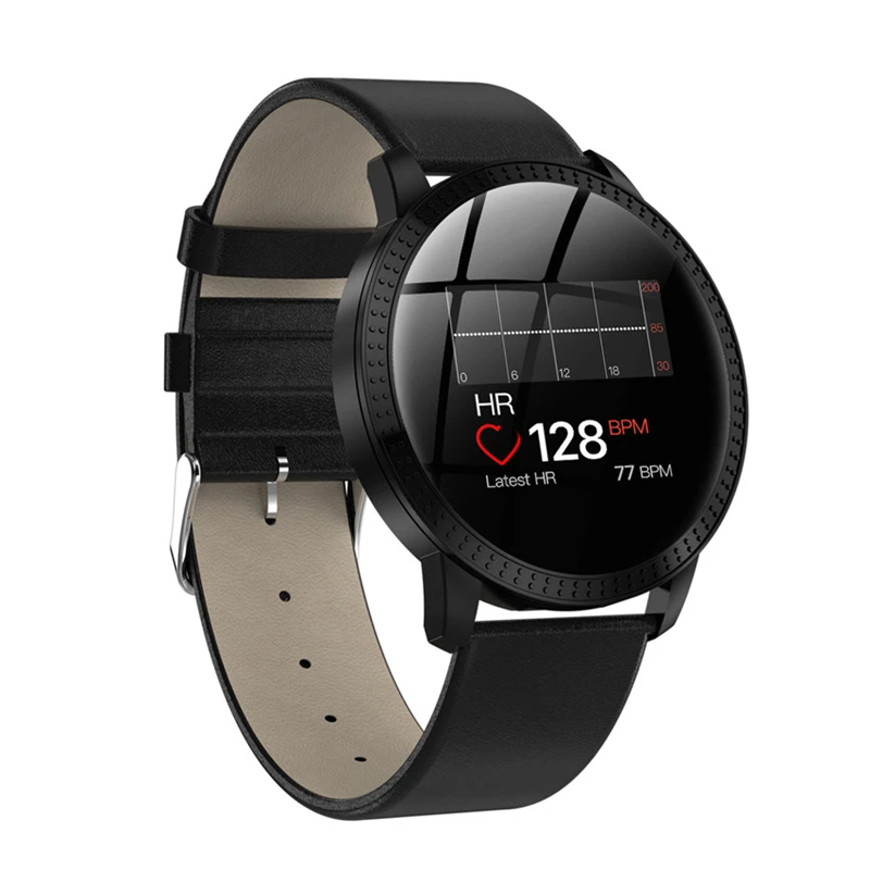 GF18 Смарт-часы, измеритель артериального давления, пульсометр, часы, bluetooth, напоминание, фитнес-браслет, здоровье, водонепроницаемые спортивные Смарт-часы - Цвет: Черный