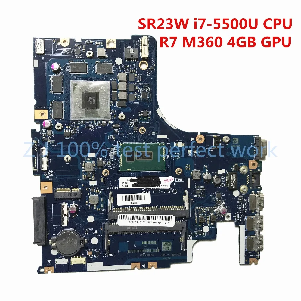 FOR Lenovo Z51-70 Laptop Motherboard 5B20J23672 AIWZ0/Z1 LA-C282P With SR23W i7-5500U CPU R7 M360 4GB GPU DDR3L Tested