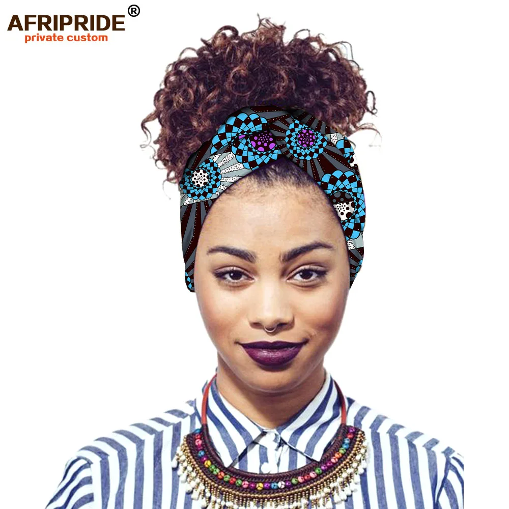 africa ankara печатная эластичная повязка для женщин AFRIPRIDE bazin richi Женская повязка на голову из хлопка Повседневный модный стиль A19H001 - Цвет: 324X