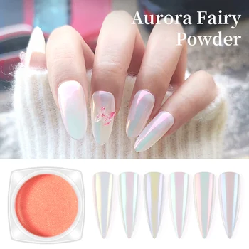 

Shiny Ice Transparent Nail Unicorn Mirror Powder Chrome Mermaid Glitter Pigment Nail Art Tips Decoration Accessories Dust I049