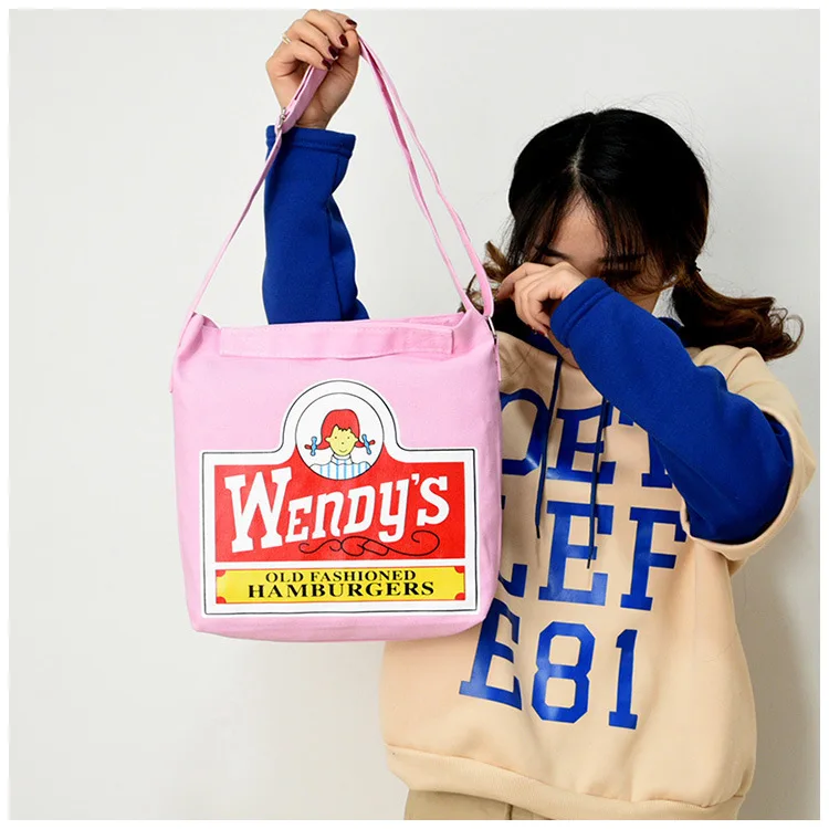 Cross Border for New Style Single-shoulder Canvas Bag Japanese Style Cartoon WOMEN'S Messenger Bag Women's College Student