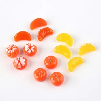 

50Pcs Cute Mini Orange Petals Fruit Resin Flat Back Cabochon Miniature DIY Charm