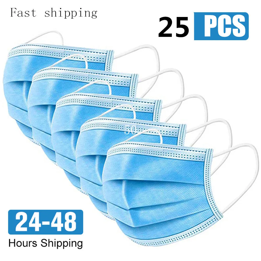 

25 pcs Anti-Dust Dustproof Disposable Earloop Face Mouth Masks Facial Protective Cover Masks