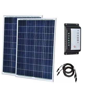

Solar Kit 100w 200w Solar Panel 100w 12v Solar Charger Solar Battery Controller 12v/24v 20A PWM Caravan Car Camping Boat Rv Roof