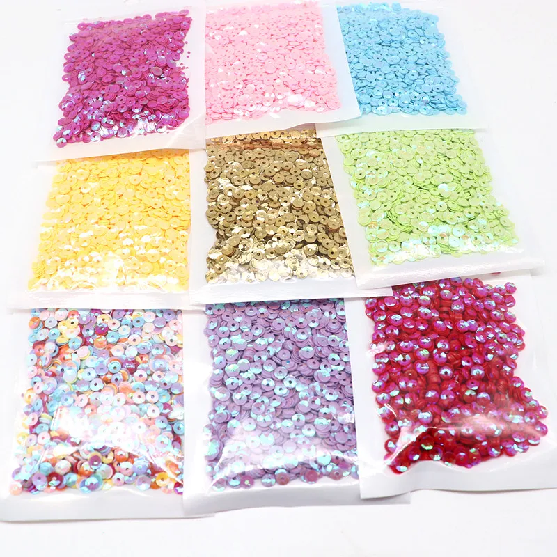 Multicolor Sequin Curved Cup Loose PVC Multi-Size 4mm 5mm 10g For Sewing Wedding Crafts Clothing