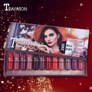 

Matte Velvet Lipstick Set 12pcs/set Waterproof 24H Lasting Moisturizer Lipstick Sexy Lip Makeup Nude Cosmetic