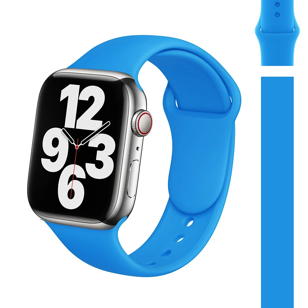 Silicone Strap Watch Compatible Apple Watch Band 45mm 44mm 41mm for bracelet iWatch 40mm 38mm correa apple watch series 7 6 5 SE Silicone Strap Watch Compatible Apple Watch Band 45mm 44mm 41mm for bracelet iWatch 40mm 38mm correa apple watch series 7 6 5 SE