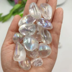 3pcs/Lot Rainbow AB Titanium Aura Clear Quartz Natural Crystal Tumbled Stone Reiki Healing Polished Rock Home Room Decoration