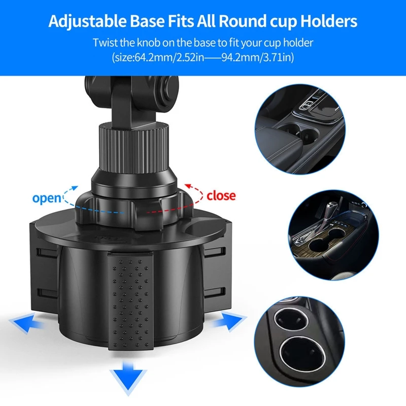 wireless charging stand for iphone and apple watch Dual Phone Holder for Car Cup Holder Compatible with 3-7 Inch Mobile Phones for Drivers and Passengers Adjustable bedside phone holder