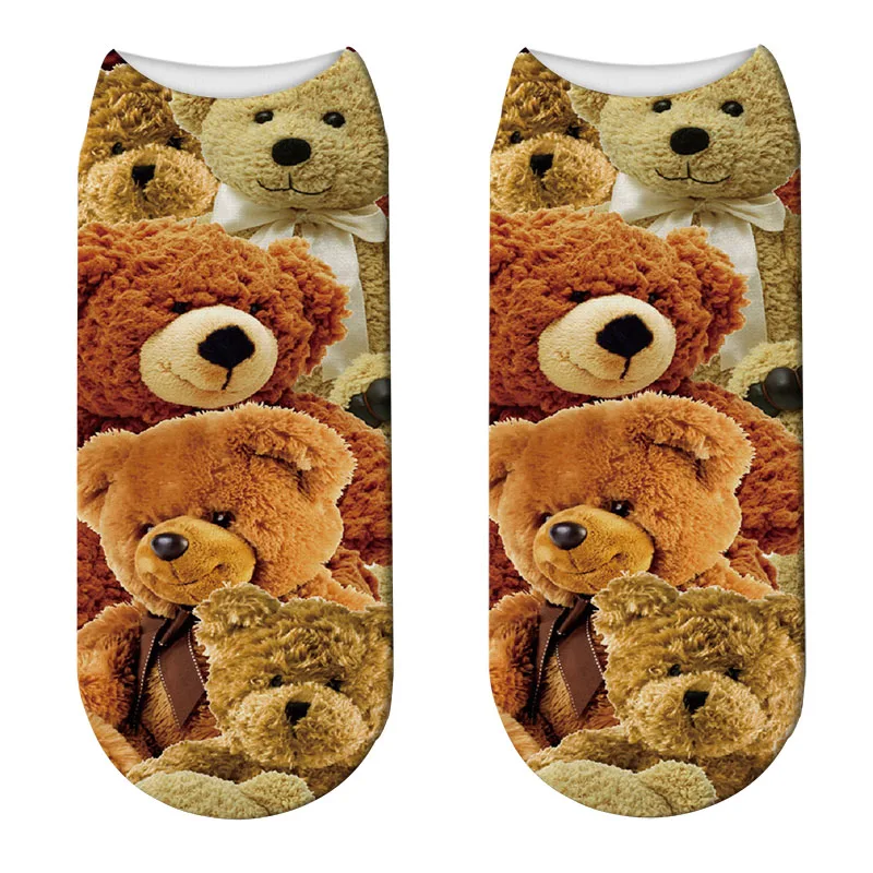 Носки женские хлопковые с 3D принтом милых собак удобные короткие носки унисекс
