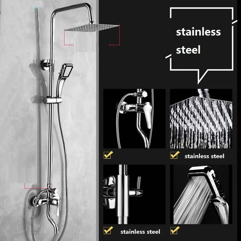 Doccia Regendouche Salle De Bain Douche Painel Doucheset Black Regadera Do Banheiro Eletrico Ducha Chuveiro душ для ванной комнаты