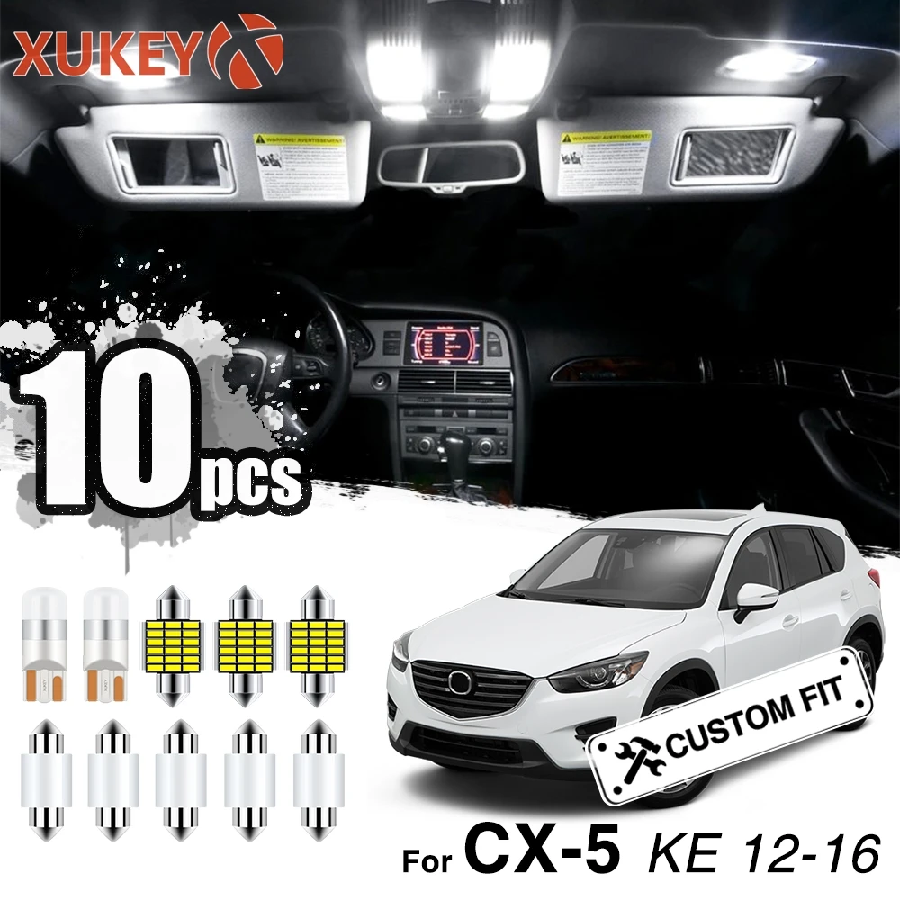 Xukey 10 шт. комплект внутреннего освещения для Mazda CX-5 CX5 CX 5 MK1 KE 2012- купол багажник Карта Светодиодные лампы пакет CANBUS