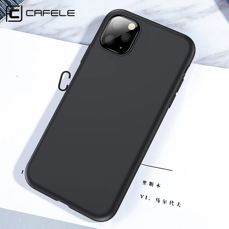 Жидкий силиконовый чехол Cafele для iphone 11 pro Max простой однотонный iPhone Max|Бамперы| |