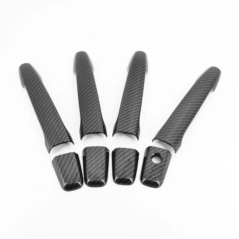 ABS Chrome Carbon Fiber Door Handle Bowl Covers – Sticker Decals For Mitsubishi Outlander, Lancer, ASX (2008-2020)