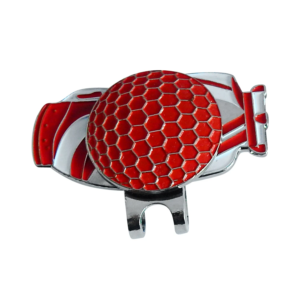 Magnetic Visor Hat Clip and Golf Ball Marker Alloy Golf Bag Pattern, Set of  3