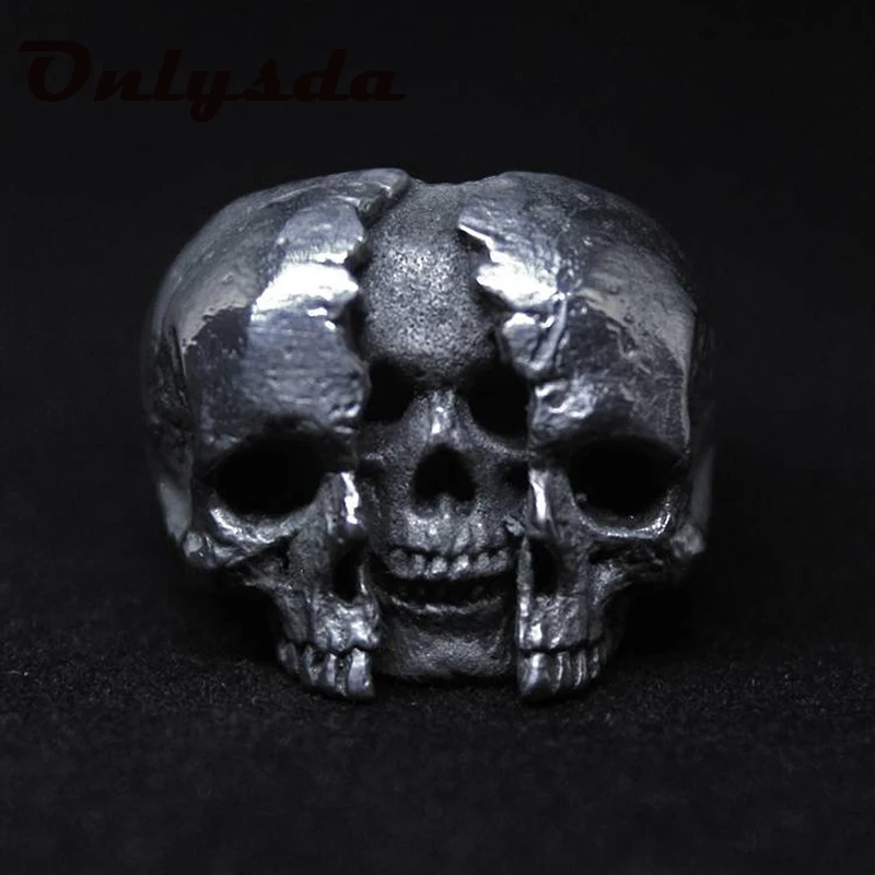 Stainless Steel Ring Men's Calvarium Skull Ring Cross Gothic 316L Biker Motorcycle Band jewellery Gift