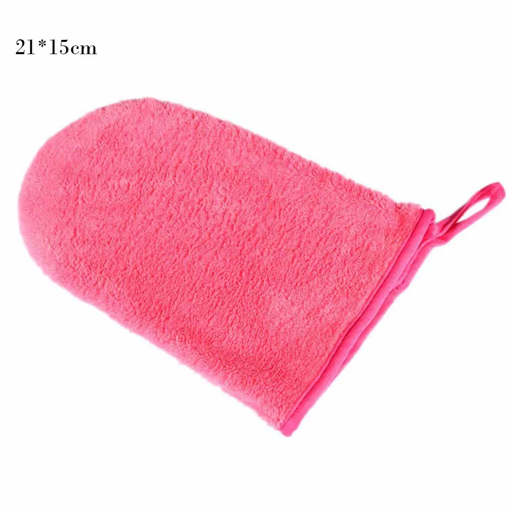 rose red Многоразовые салфетки из микрофибры для лица, полотенце для лица, очищающие перчатки для снятия макияжа, моющее полотенце для лица, инструмент для глубокой очистки - Цвет: rose red