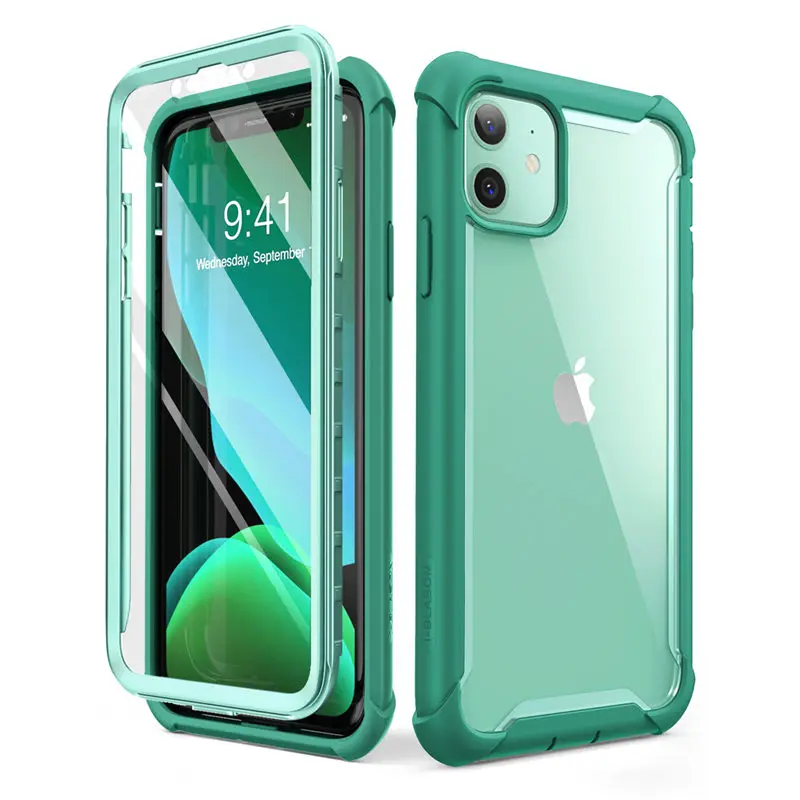 Для iPhone 11 чехол 6,1 дюйма( выпуск) i-BLASON Ares цельный прочный прозрачный чехол-бампер со встроенной защитной пленкой