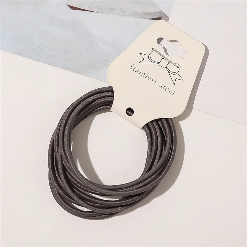 10PCS Frauen Mädchen Einfache Grund Elastische Haar Bands Krawatten Scrunchie Pferdeschwanz-halter Gummibänder Mode Stirnband Haar Zubehör – Detail 10