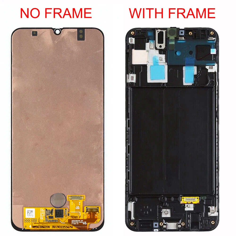Beste AMOLED Voor Samsung Galaxy A50 SM A505FN DS A505F DS A505 Lcd Touch Screen Digitizer Vergadering Met Frame voor Samsung A50
