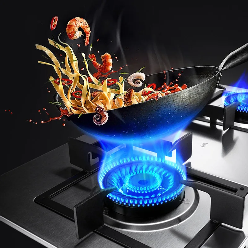 Household Gas Stove Stainless Steel/stalinite Hot Sell LPG/Natural gas Cooker Desktop and Embedded type Cooking Machine