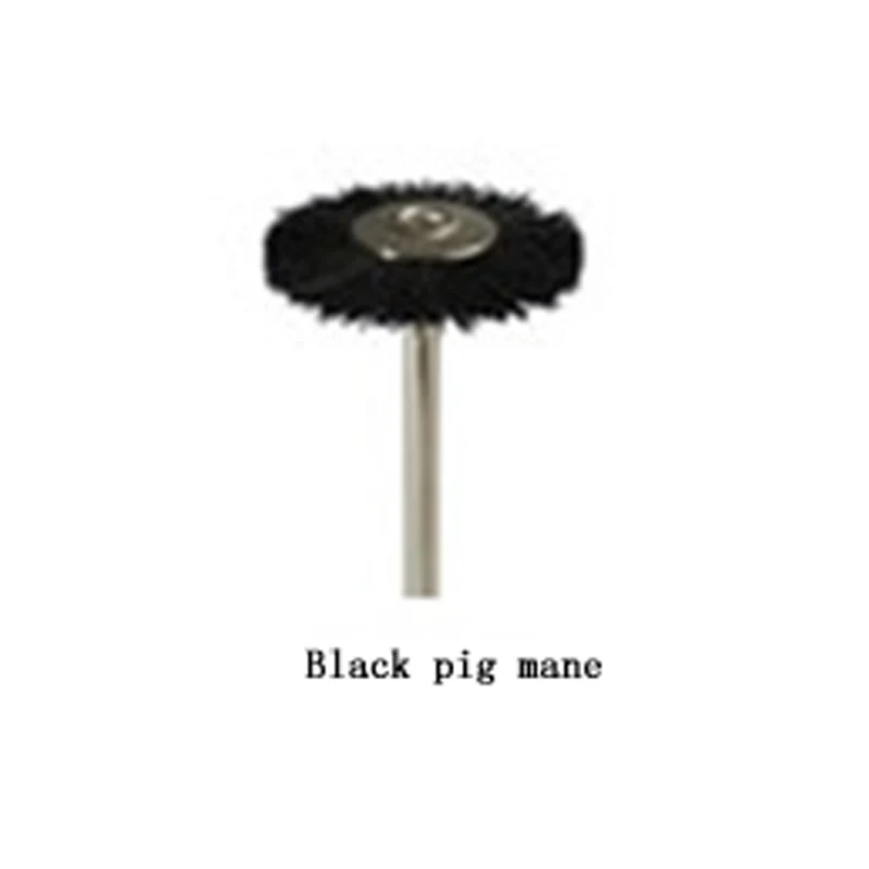 Round black pig 1 шт. зубные полировочные колеса лабораторная кисть шлифовальные кисти наконечник машина аксессуары Полировка Шлифовка низкая скорость шерсть плоская щетка - Цвет: Round black pig