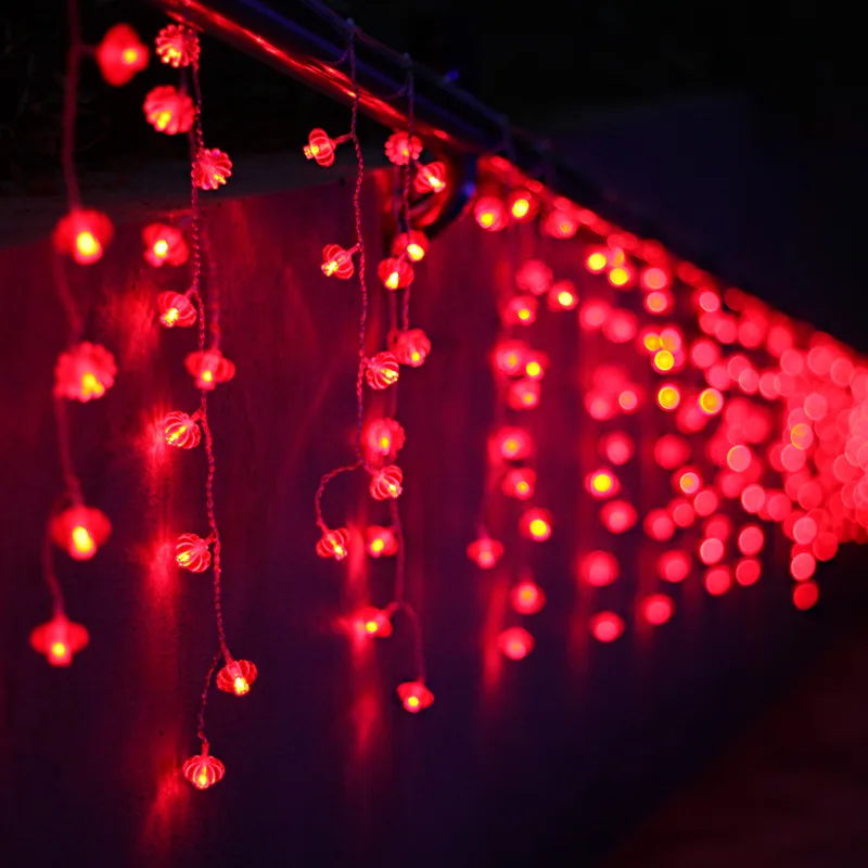 

Spring Festival Decoration Room Decorative Chinese Knot LED Colored Lamp Flashing Light String Lights Starry Small Red Lanterns