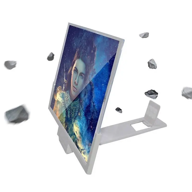 HobbyLane 14 дюймов 3D Увеличенный экран мобильного телефона Кронштейн усилителя держатель мобильного телефона увеличительная Лупа d35 - Цвет: Белый
