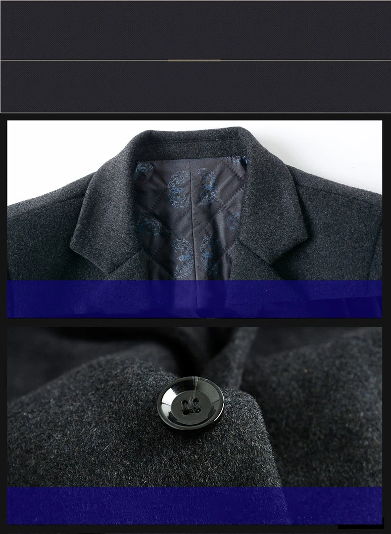 Бренд FGKKS, мужское зимнее Однотонное шерстяное пальто, высокое качество, Мужская Новая мода, теплое плотное облегающее шерстяное пальто, подходит для мужчин