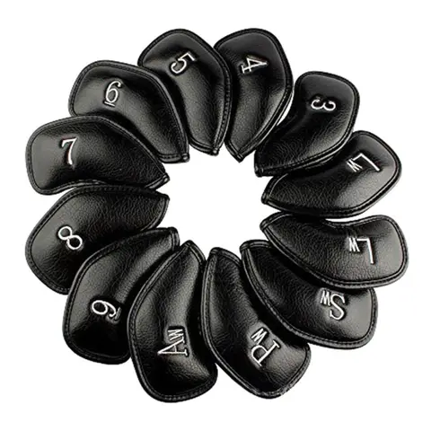 Pcs/set Portable PU Golf Club Iron Head Covers Protector Golfs Head Cover Set Golfing Accessories