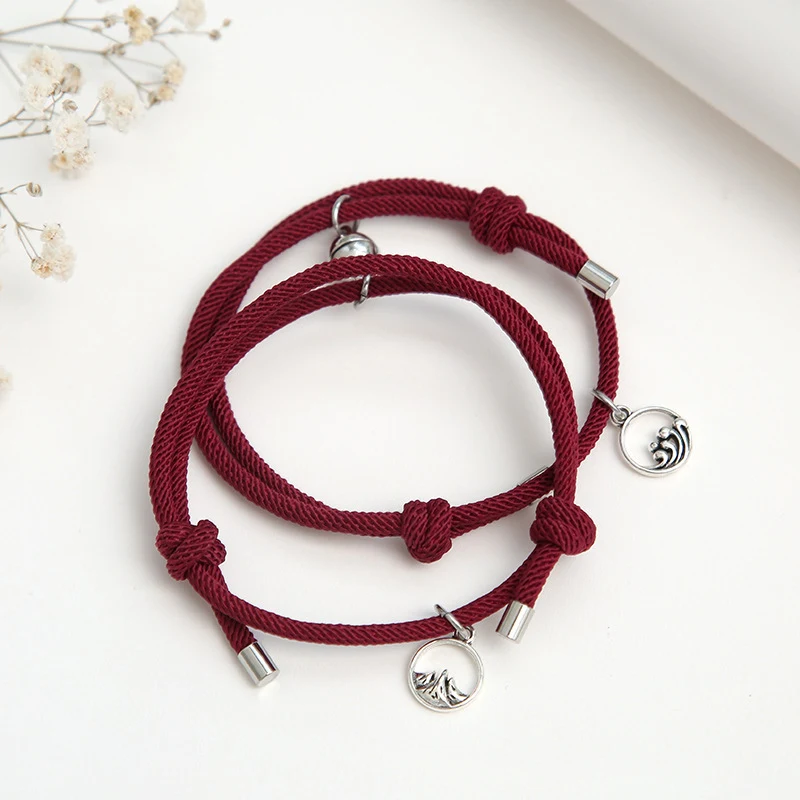 NIUYITID Couple Bracelet For Women Men Fashion Adjustable Magnetic Attract Each Other Long-Distance Love Jewelry