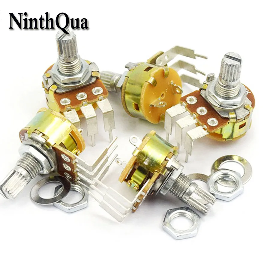 2pcs Wh148 B500k B10k B50k B100k Curved Foot Handle Length 15mm Dimming